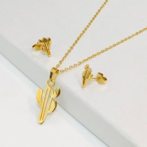 Conjunto económico acero inoxidable moda cactus