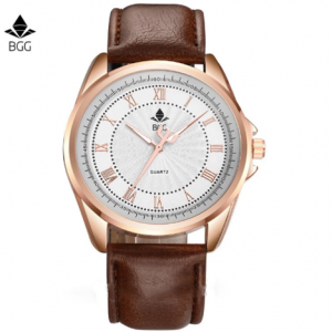 Reloj casual hombres BBG cafe dial blanco