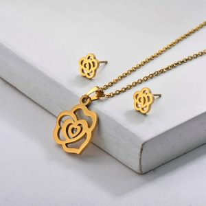 Conjunto económico acero inoxidable moda rosas
