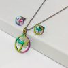 Conjunto metálico acero inoxidable diseño libélula