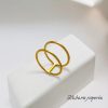 Anillo dorado acero inoxidable moda juvenil T9