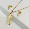 Conjunto económico acero inoxidable dorado pez