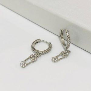 Arracadas seguro chapa de oro 18k