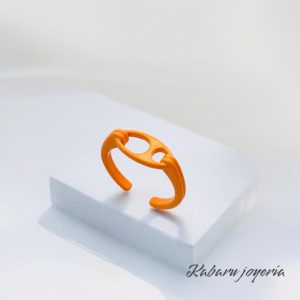 Anillo moda naranja Chapa de oro 18k