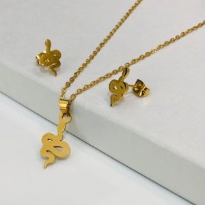 Conjunto económico acero inoxidable moda serpiente