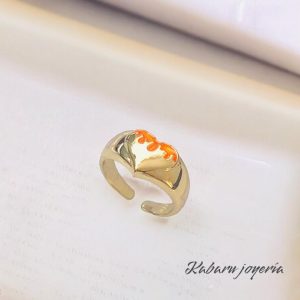 Anillo ajustable corazón chapa oro 18k