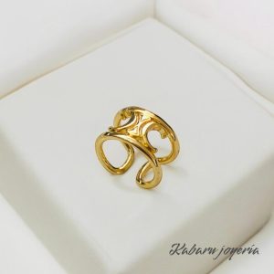 Anillo ajustable dorado chapa de oro 18k