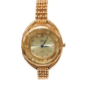 Reloj acero inoxidable JW brazalete rosa fondo blanco