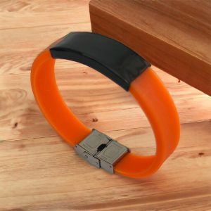 Pulsera juvenil silicón naranja