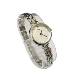 Reloj mujer acero inoxidable JW brazalete plata dial blanco
