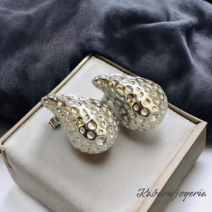 Pendientes color plata acero inoxidable gotas