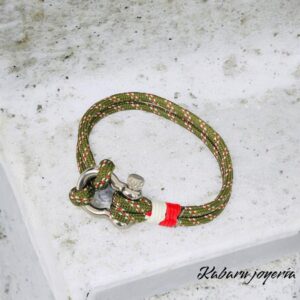 Pulsera caballero estilo vintage verde hebilla acero