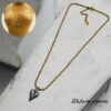 Collar dorado acero inoxidable corazon plata