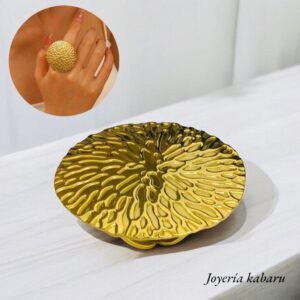 Anillo ajustable dorado acero inoxidable ancho circular