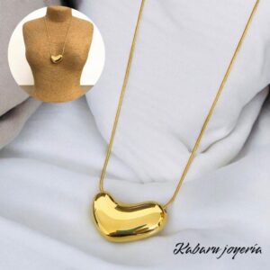 Collar dorado acero inoxidable corazon
