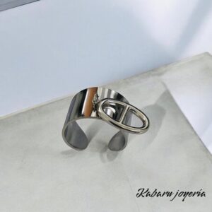 Anillo ajustable color plata acero inoxidable dije colgante
