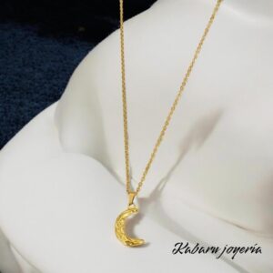 Collar dorado acero inoxidable luna
