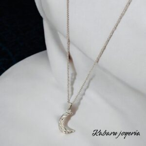 Collar color plata acero inoxidable luna