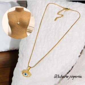 Collar dorado acero inoxidable ojo turco