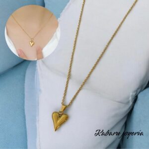 Collar dorado acero inoxidable corazon