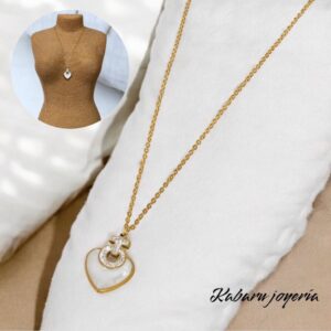 Collar dorado acero inoxidable corazon