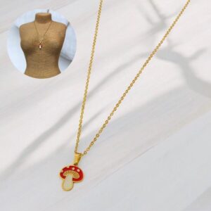 Collar dorado acero inoxidable hongo