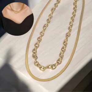 Collar dorado 2 lienzos acero inoxidable