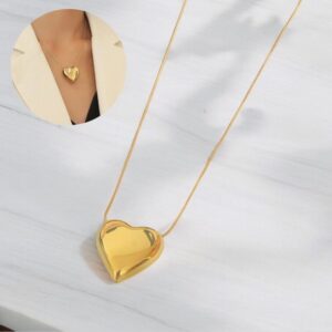 Collar dorado acero inoxidable corazón