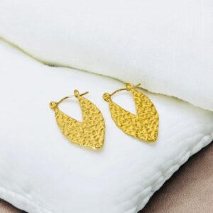 Aretes dorados acero inoxidable corazon