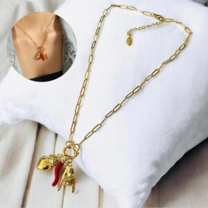 Collar dorado acero inoxidable dijes dijes colgantes