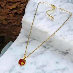 Collar dorado acero inoxidable apple