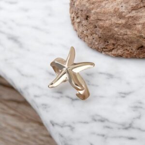 Anillo ajustable color plata acero inoxidable estrella