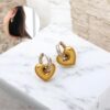 Pendientes dos tonos acero inoxidable corazon