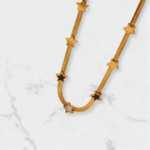 Collar planchado dorado acero inoxidable estrellas