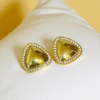 Pendientes dorados acero inoxidable triangulares