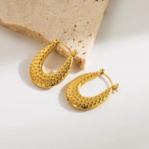 Pendientes dorados acero inoxidable tipo U