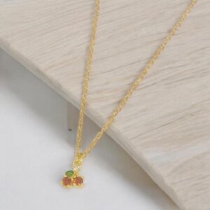 Collar dorado acero inoxidable cerezas