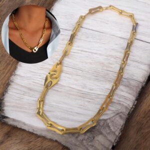 Collar dorado acero inoxidable grueso broche esposas