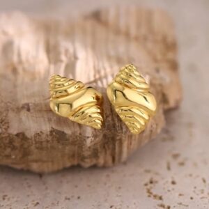 Pendientes dorados acero inoxidable retros