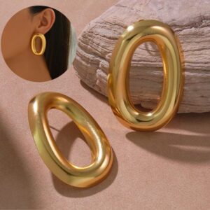 Pendientes dorados acero inoxidable retros