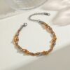 Pulsera dos tonos acero inoxidable bolas