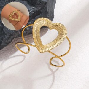 Brazalete dorado acero inoxidable corazon