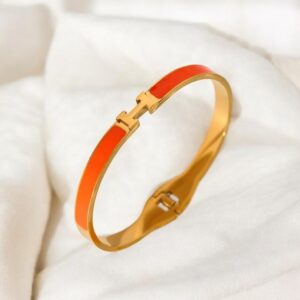 Brazalete dorado acero inoxidable naranja