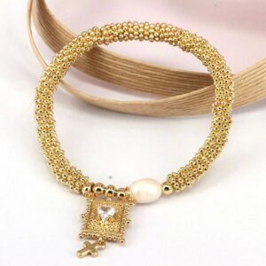 Collar dorado chapa de oro 18k dije bandera