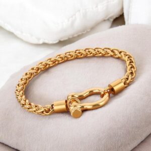 Pulsera dorada acero inoxidable herradura
