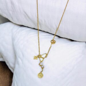 Collar dorado acero inoxidable dijes colgantes