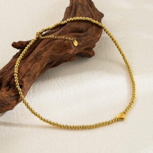 Collar dorado acero inoxidable corazon