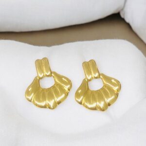 Pendientes dorados acero inoxidable 32 mm