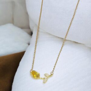 Collar dorado acero inoxidable tulipan