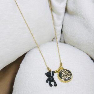 Collar dorado acero inoxidable dijes colgantes